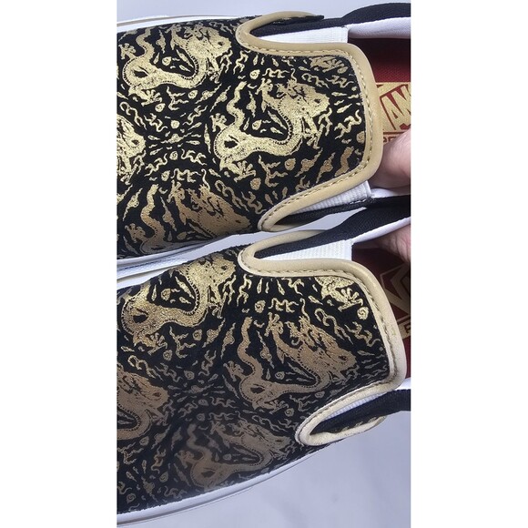 Vans Skate Slip-on Lunar New Year Black/Gold Sneaker Shoes Sz 8 Mens Rare - Picture 2 of 13